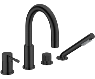 Смеситель на борт ванны Boheme Uno 460-B чёрный